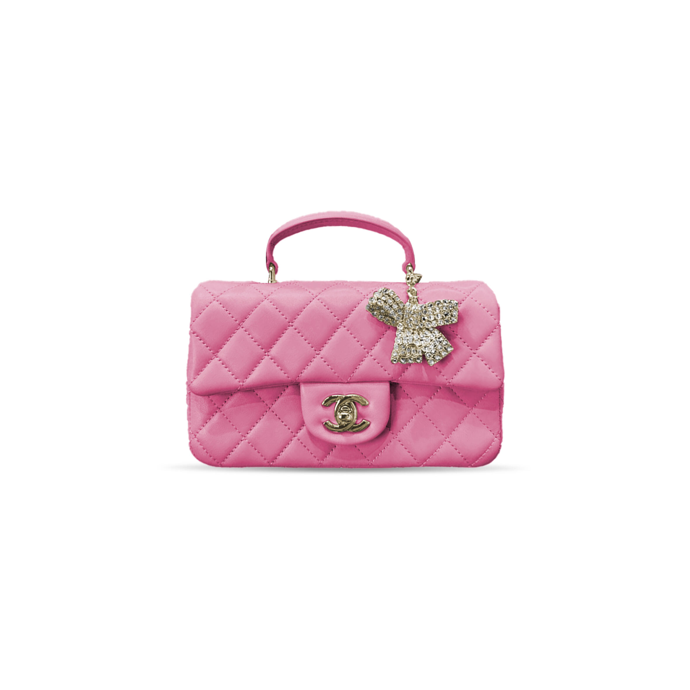 CHANEL MINI CLASSIC HANDBAG WITH TOP HANDLE AS2431 (20*12*6cm)